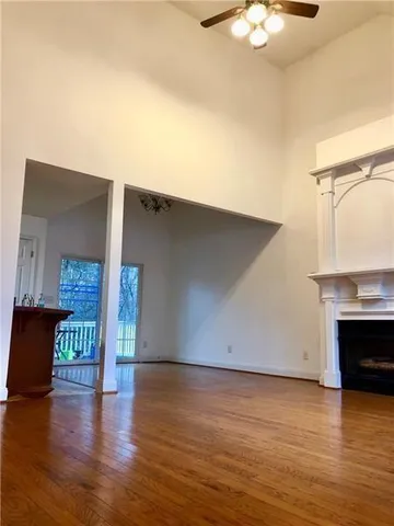 a view of a livingroom with a fireplace