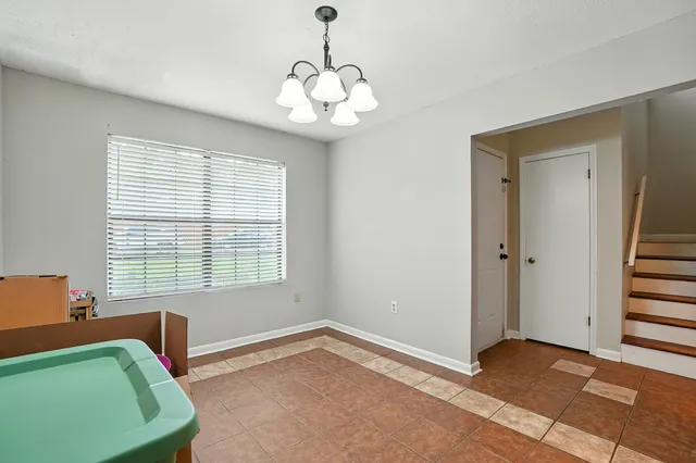 a view of a livingroom with a window