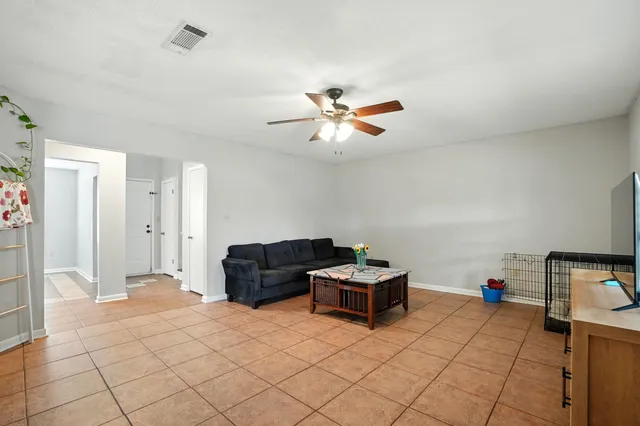 a living room with furniture