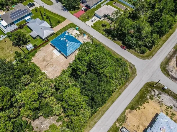 an aerial view of a house
