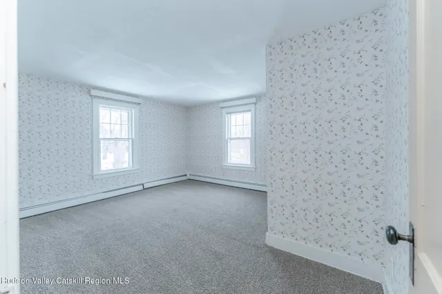 an empty room with a window