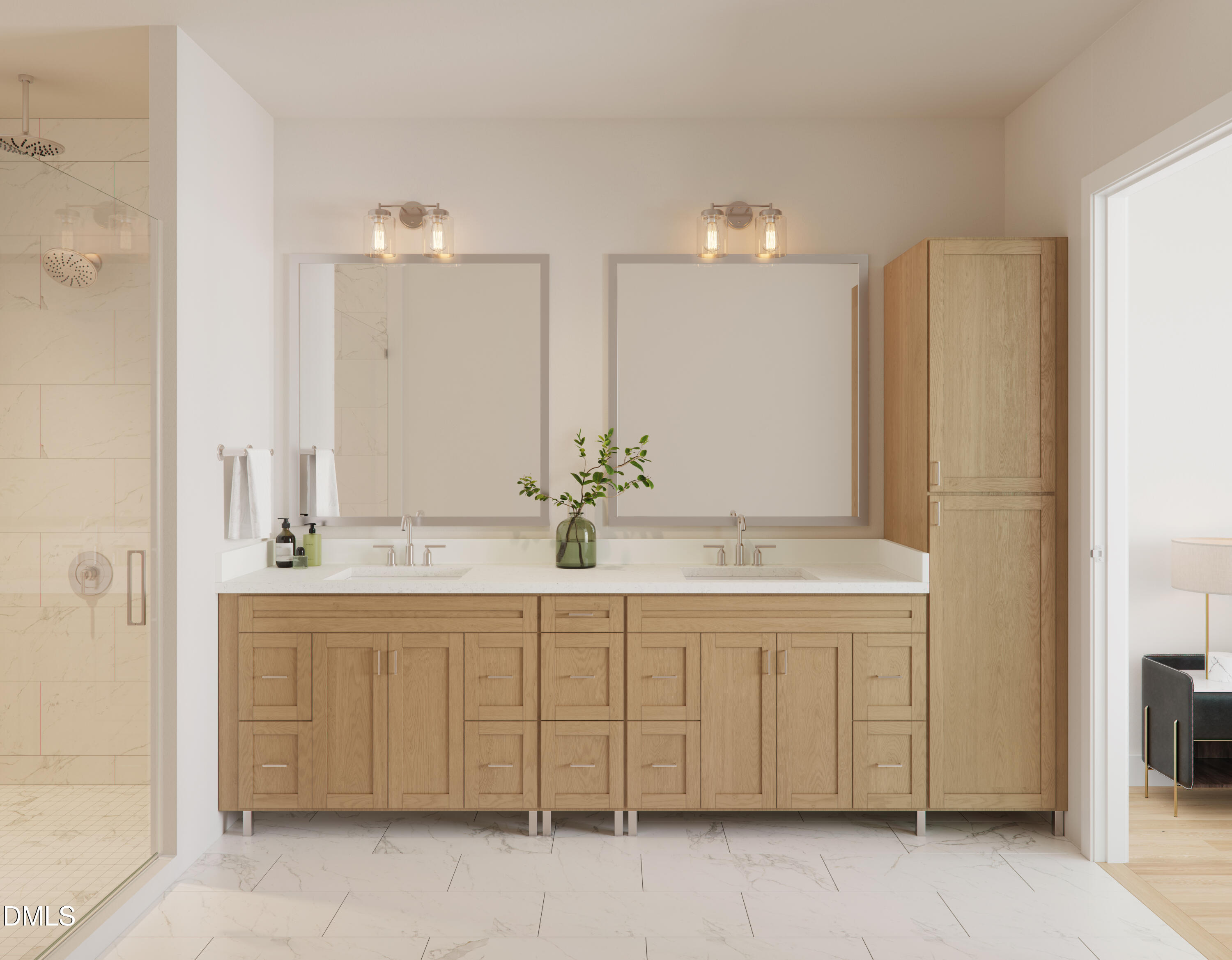 518 Morehead Avenue, Unit 127 Durham, NC 27701 - Photo 6 of 11 a bathroom with a double vanity sink and a mirror