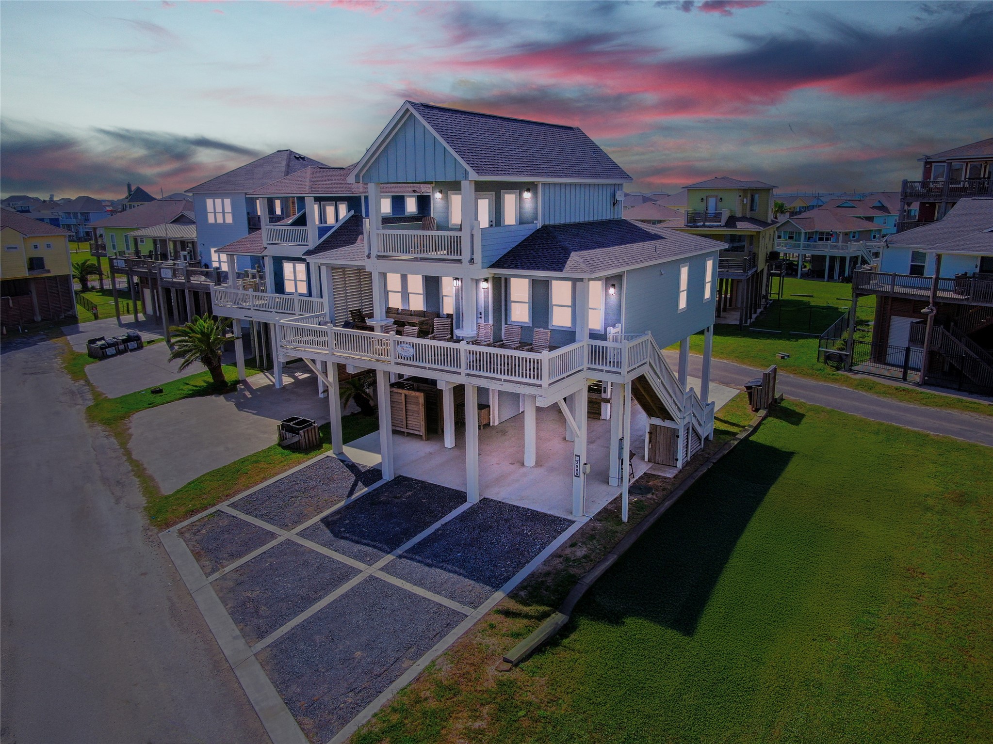 2906 Shady Lane Crystal Beach, TX 77650 - Photo 35 of 35 an aerial view of a house with a yard