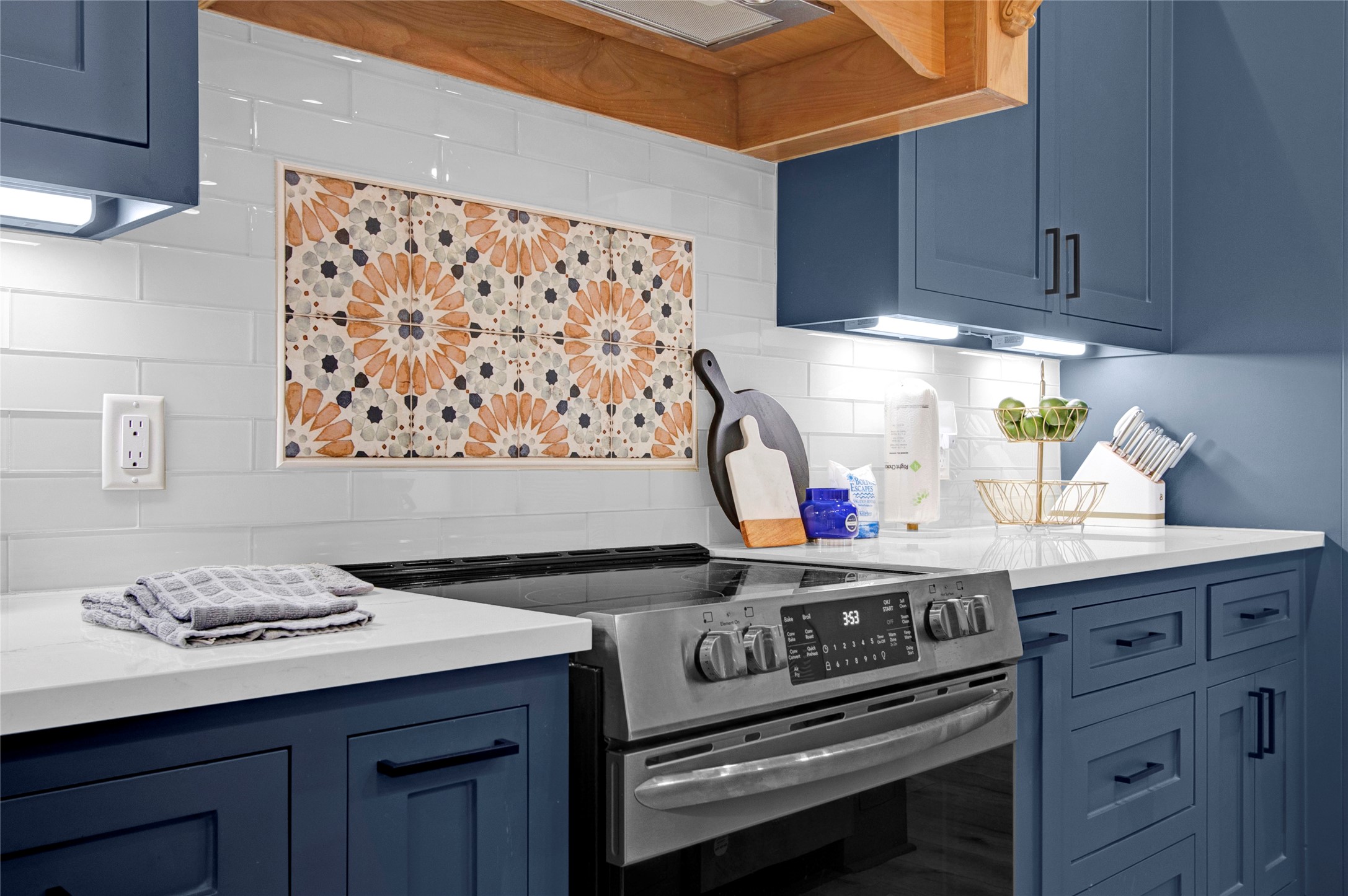 2906 Shady Lane Crystal Beach, TX 77650 - Photo 8 of 35 a kitchen with granite countertop a stove and a sink