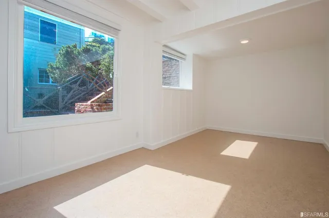 an empty room with a window