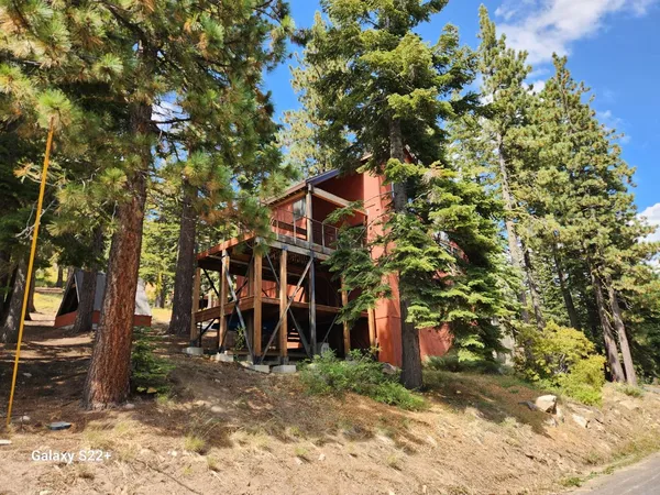 a front view of a house with a tree