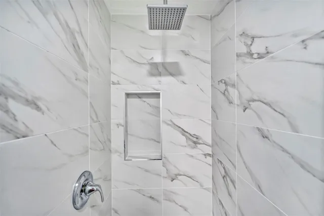 a bathroom with shower