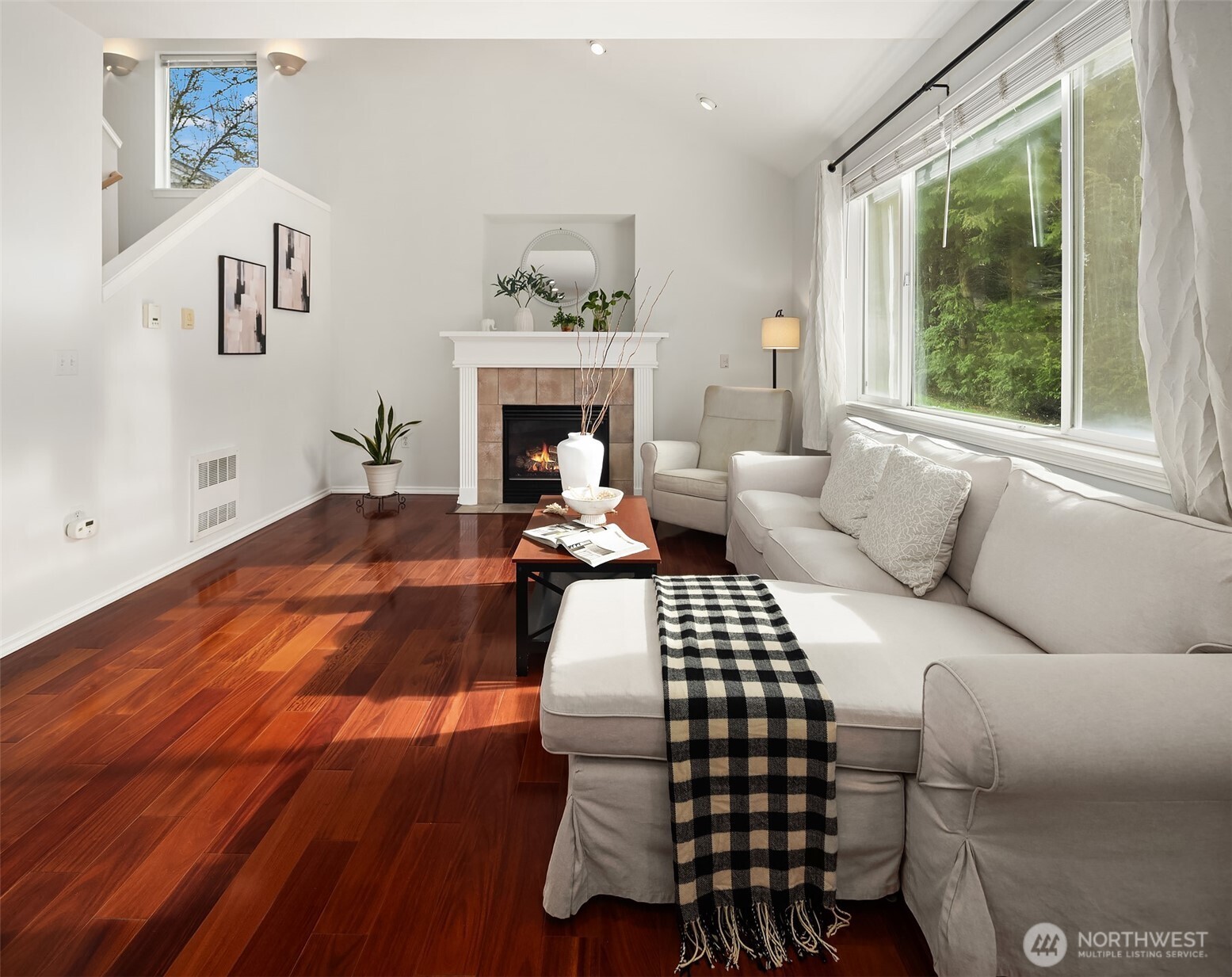 325 South 51st Street, Unit A Renton, WA 98055 - Photo 5 of 39 a living room with furniture and a fireplace