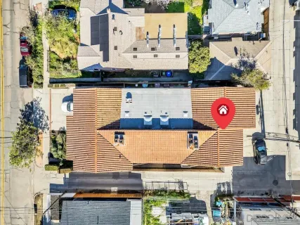 an aerial view of a city