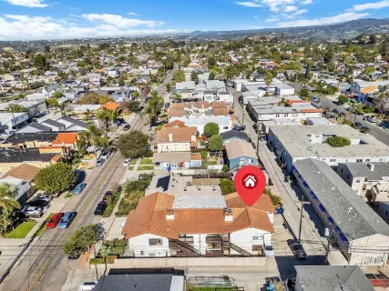 an aerial view of a city