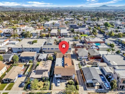 an aerial view of residential building