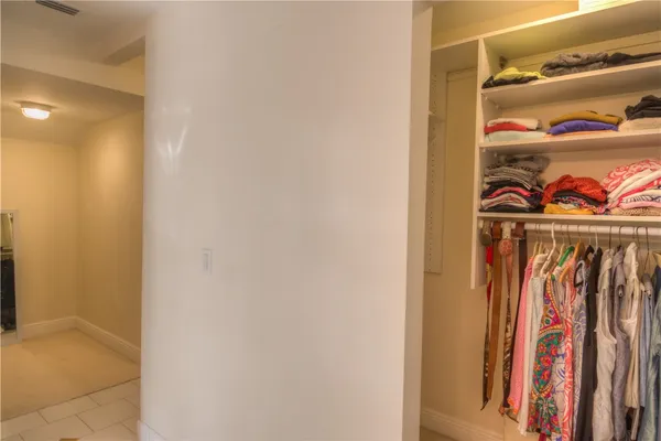 a view of a walk in closet