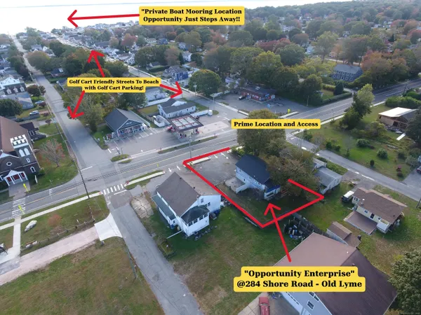 an aerial view of a  swimming pool a patio a road