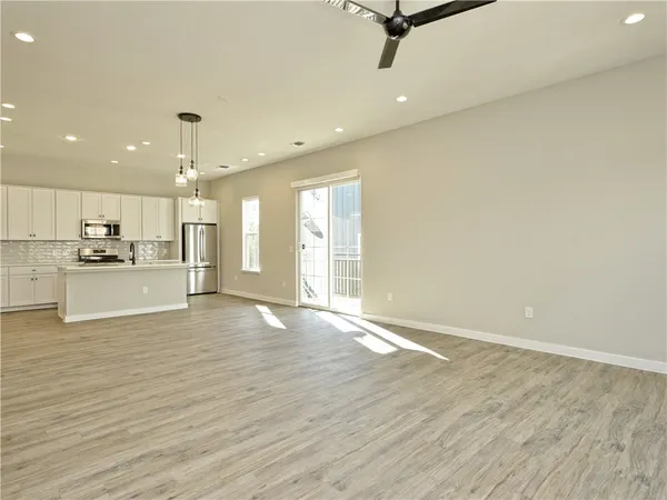 a view of balcony with small garden