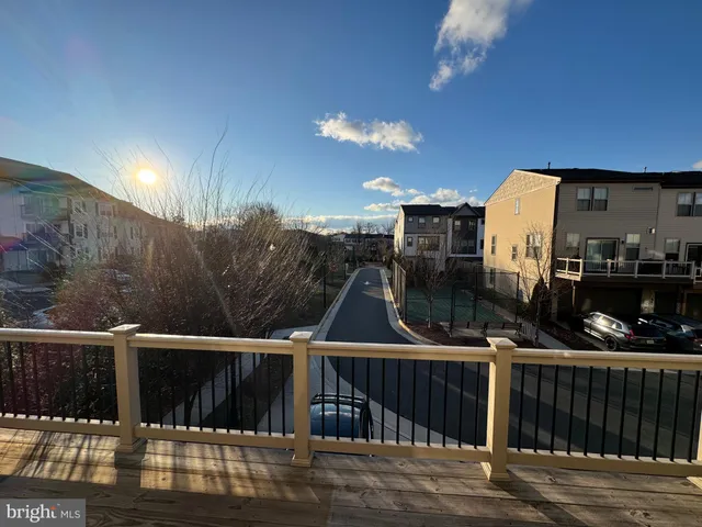 a view of a balcony with city view