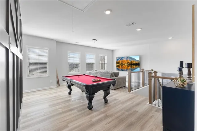 an outdoor space with furniture