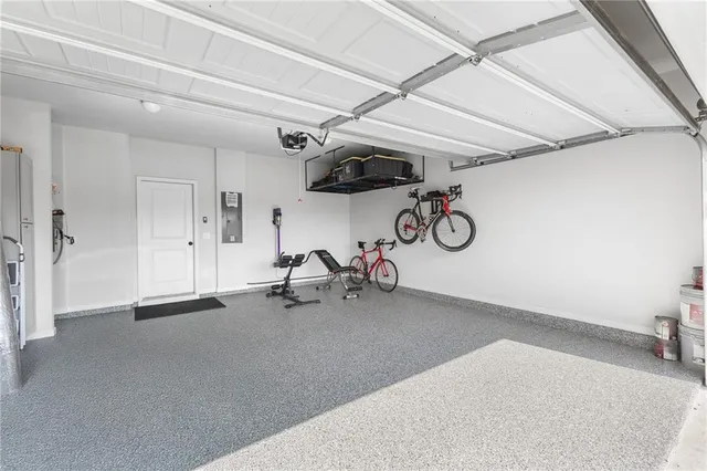 a view of a bike storage and utility room
