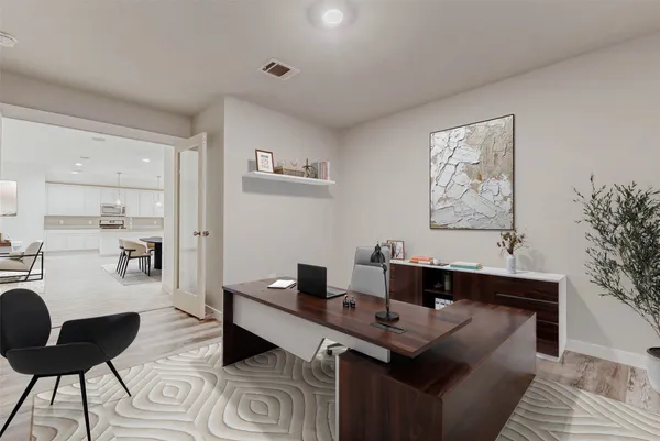 a living room with furniture and a couch