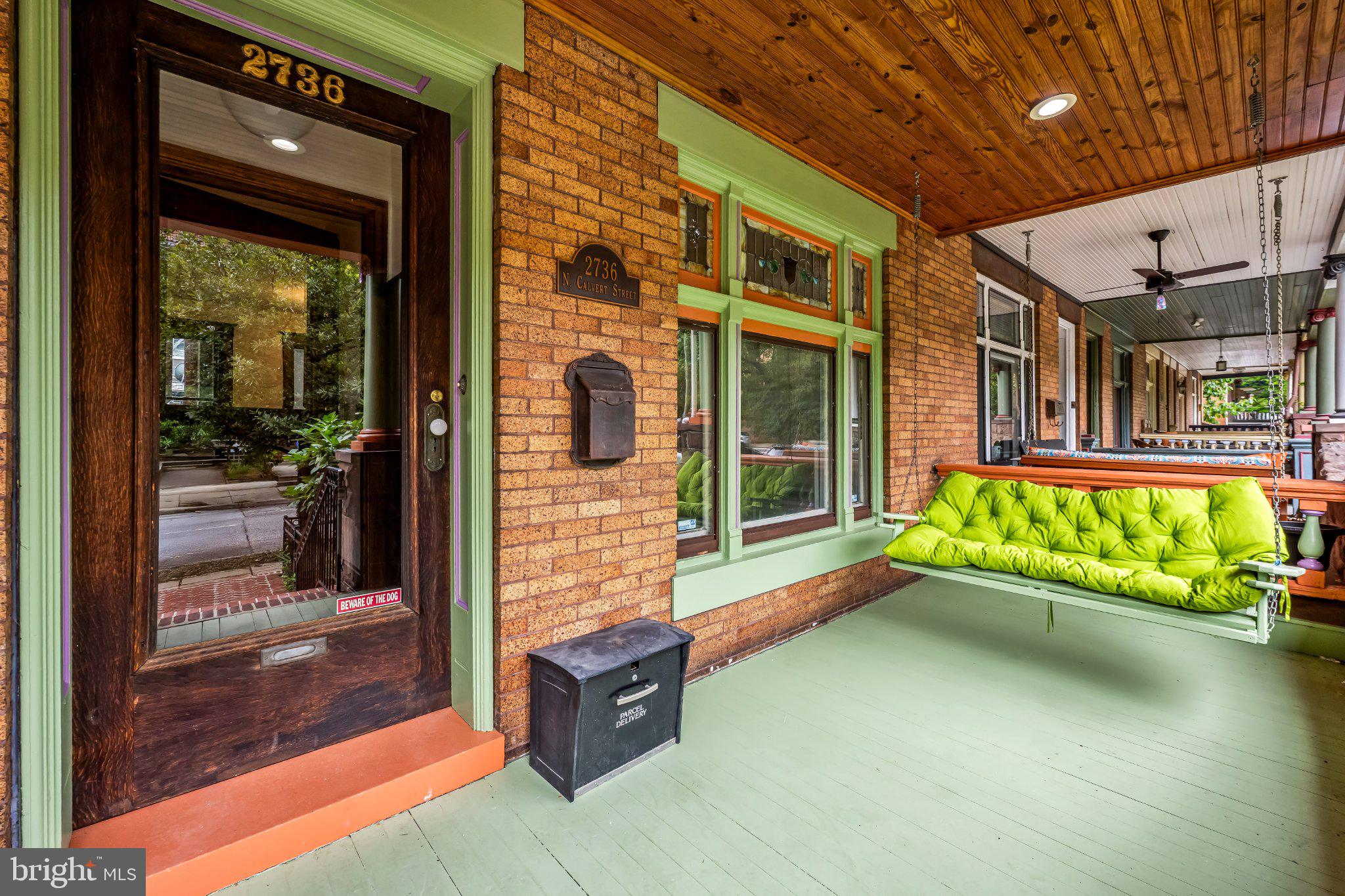 Covered Front Porch with Original Details