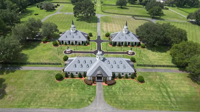 an aerial view of a house