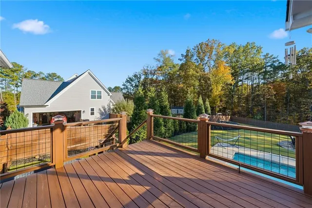 a view of a patio with a table chairs and a patio