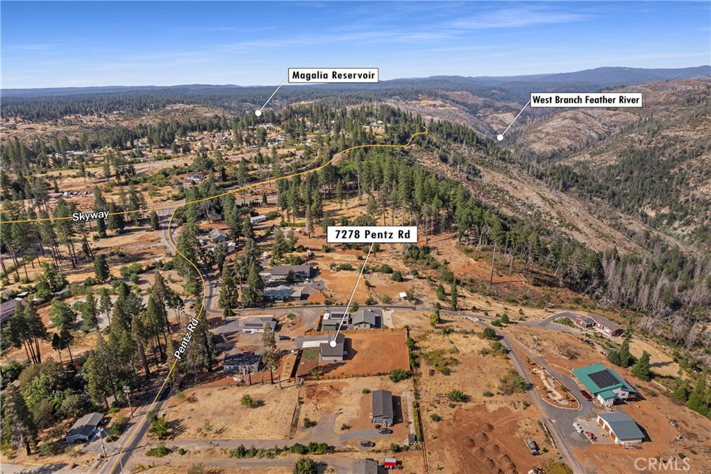 7278 Pentz Road Paradise, CA 95969 - Photo 34 of 36 an aerial view of residential building with parking and yard