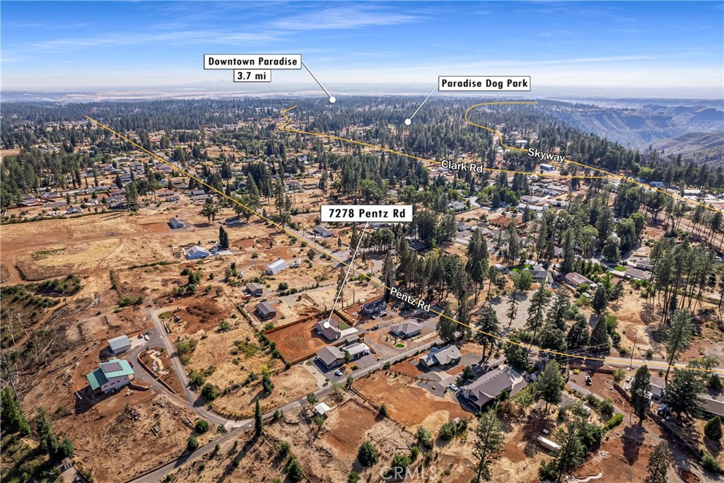 7278 Pentz Road Paradise, CA 95969 - Photo 35 of 36 an aerial view of residential building with parking and yard