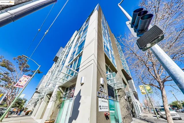 a view of a building from a balcony