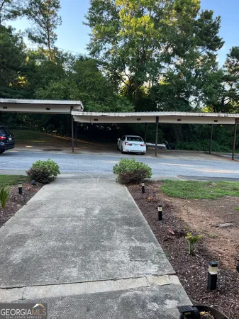 a view of a backyard of a house