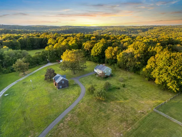 a view of a lake with a city