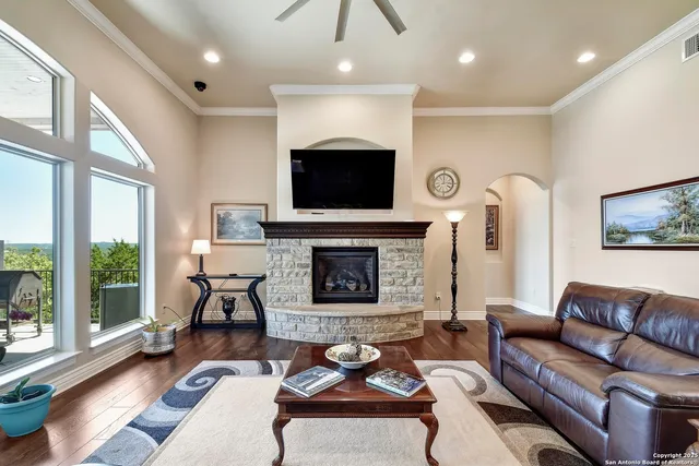 a kitchen with lots of counter top space and dining table