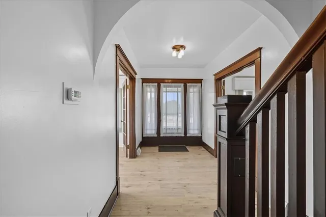 a view of an entryway with staircase