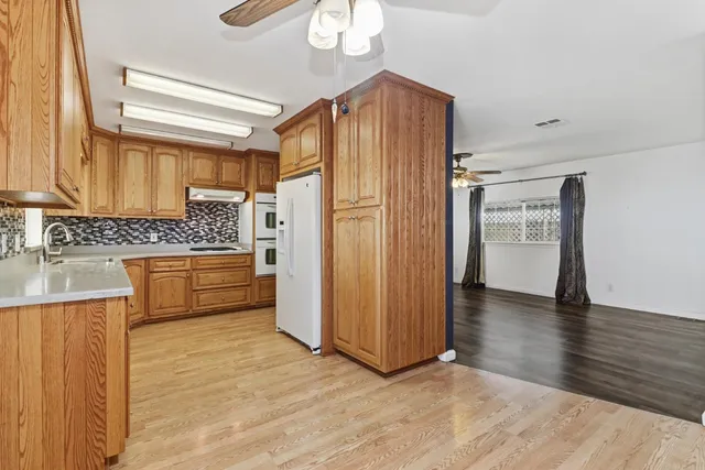 a view of an entryway with a chandelier