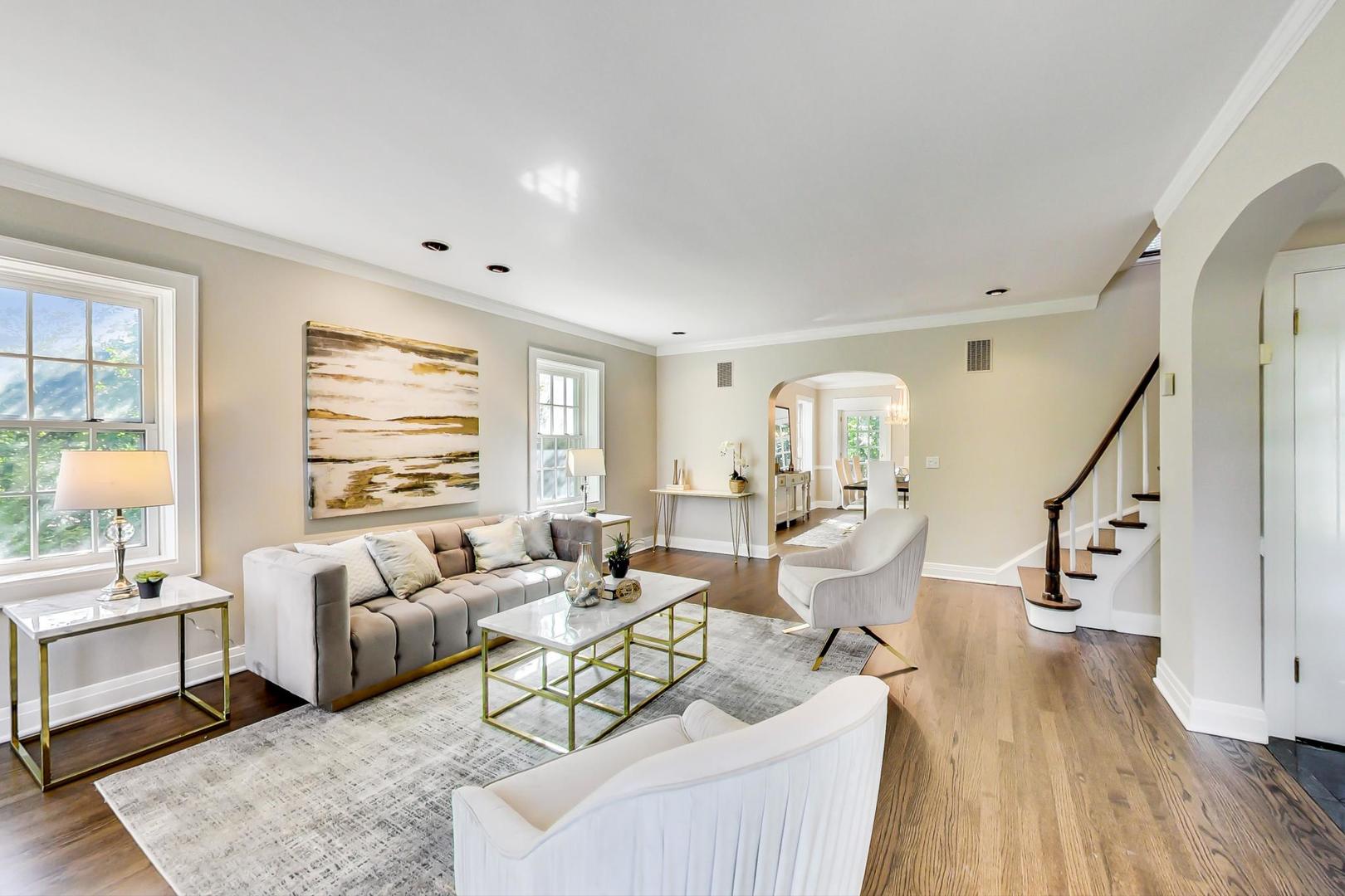 1037 Hillside Road Northbrook, IL 60062 - Photo 3 of 46 a living room with furniture and wooden floor
