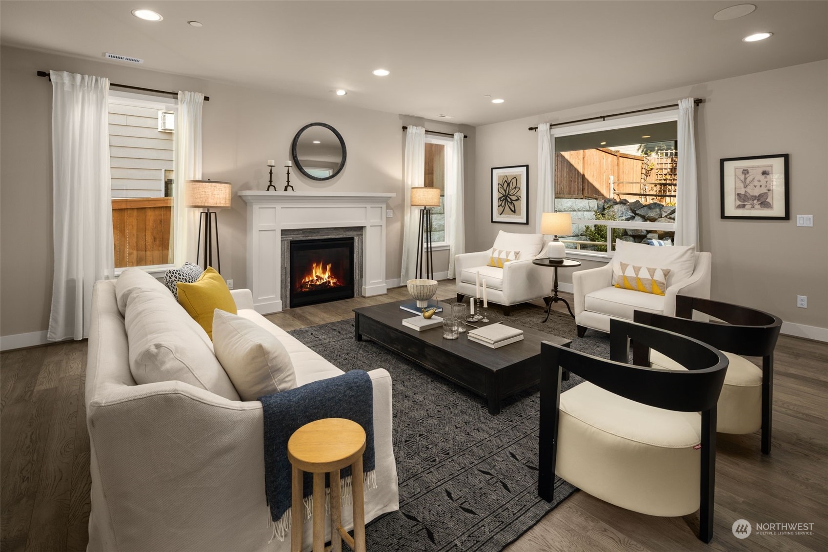 1243 Northwest Richmond Beach Road Shoreline, WA 98177 - Photo 3 of 40 a living room with furniture fireplace and window