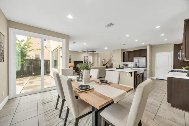 a view of a dining room and livingroom view