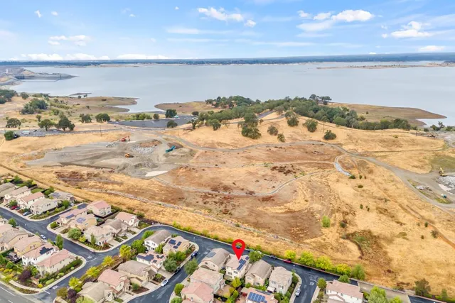 a view of ocean and mountain