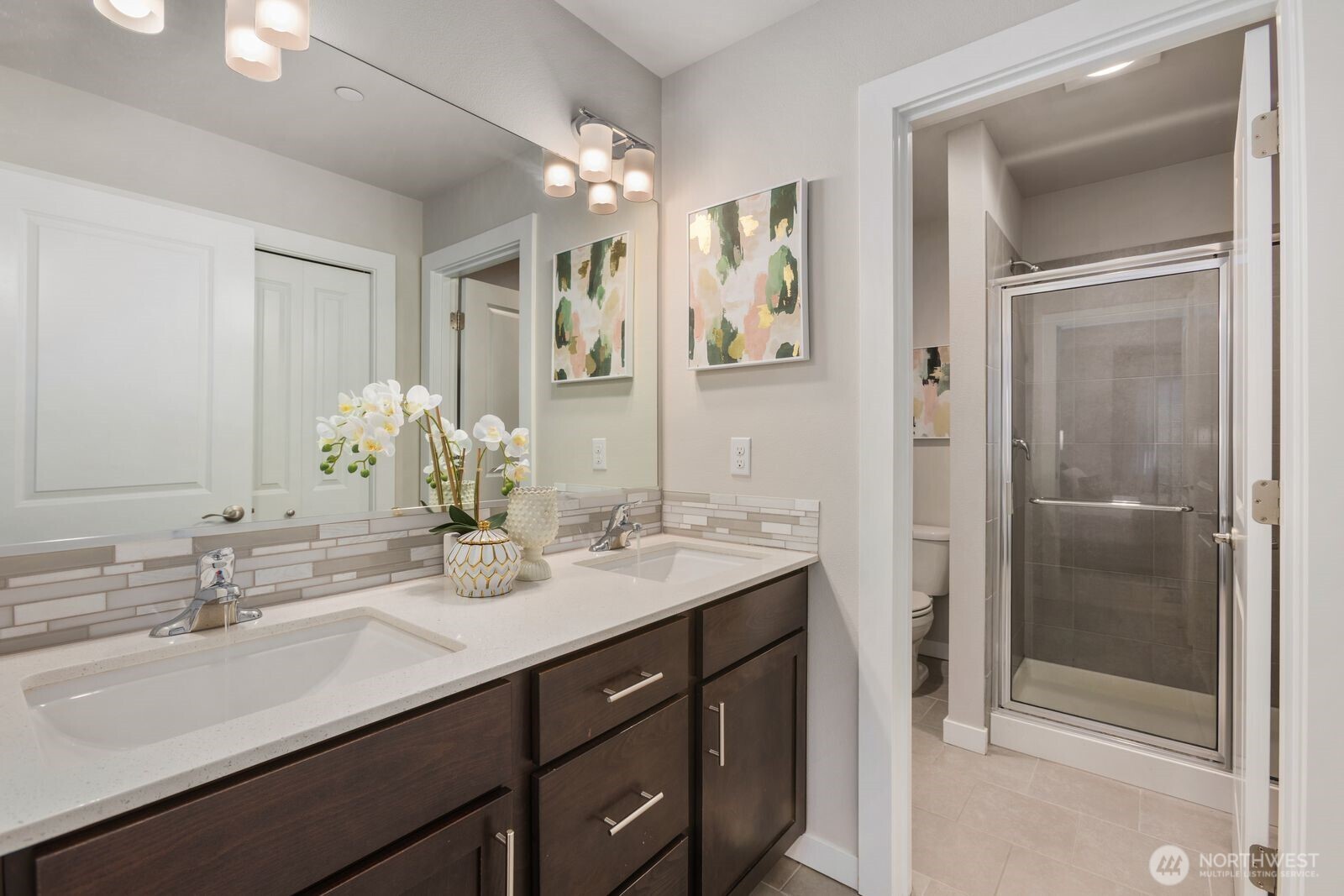 1621 Seattle Hill Road, Unit C4 Bothell, WA 98012 - Photo 20 of 35 a bathroom with a sink double vanity and shower