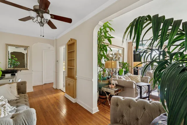 a living room with furniture
