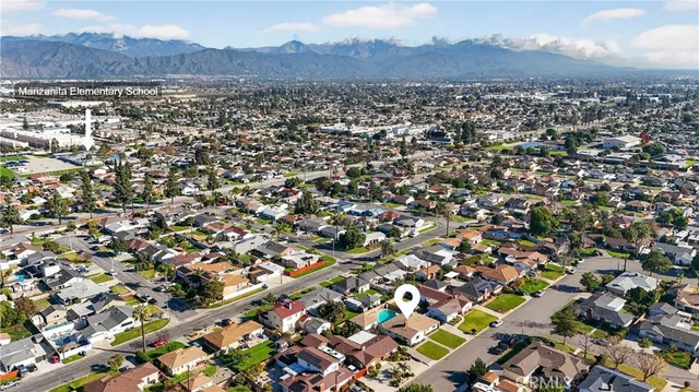 a view of city and mountain