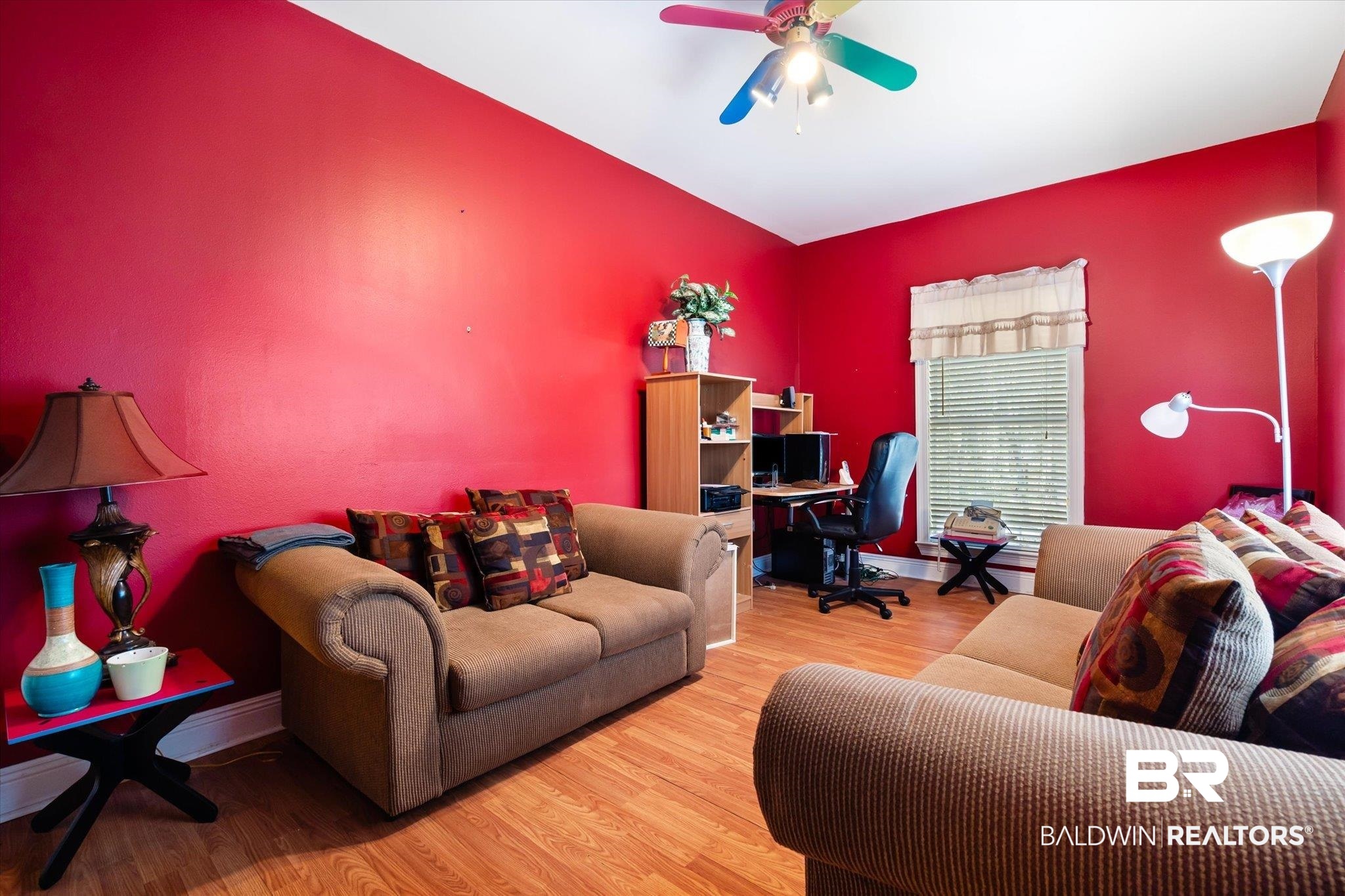 2400 Waterford Road Semmes, AL 36575 - Photo 22 of 30 Office area featuring a ceiling fan and wood finished floors