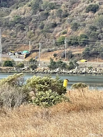a view of water with boats