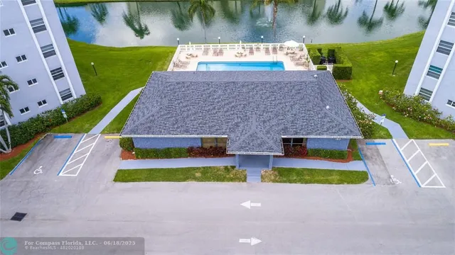 an aerial view of a house