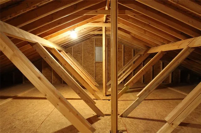 a view of a storage room with clothes