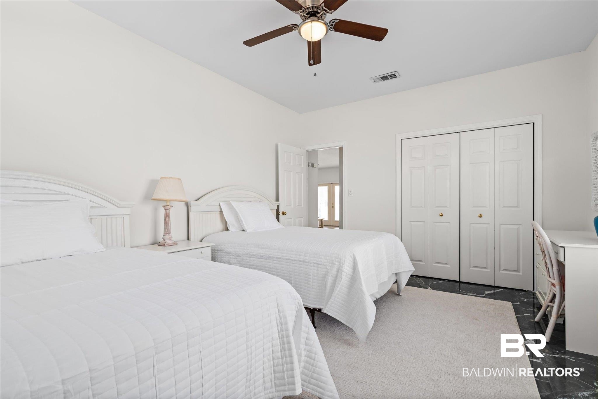 3575 Bayou Road, Unit A 10 Orange Beach, AL 36561 - Photo 17 of 31 Bedroom with designer paint, new ceiling fan and great views