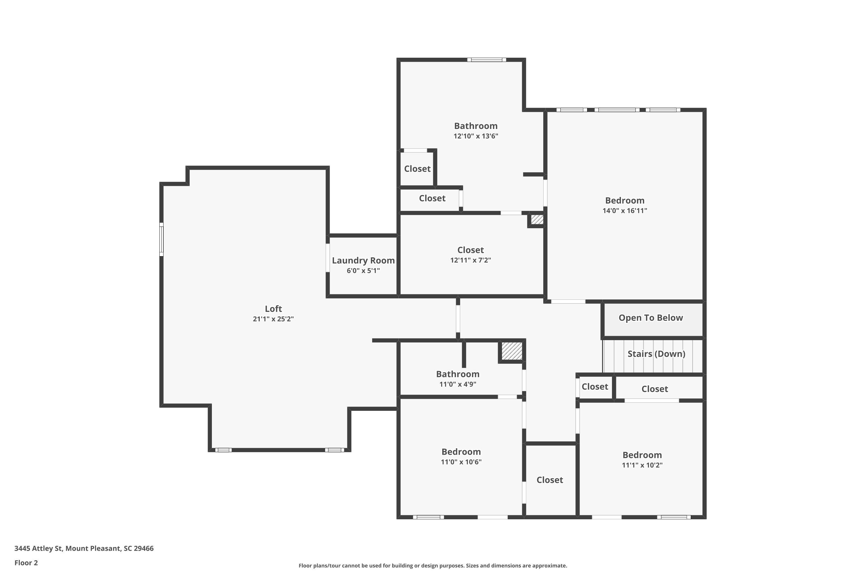 3445 Attley Street Mount Pleasant, SC 29466 - Photo 54 of 54 2nd floor floorplan