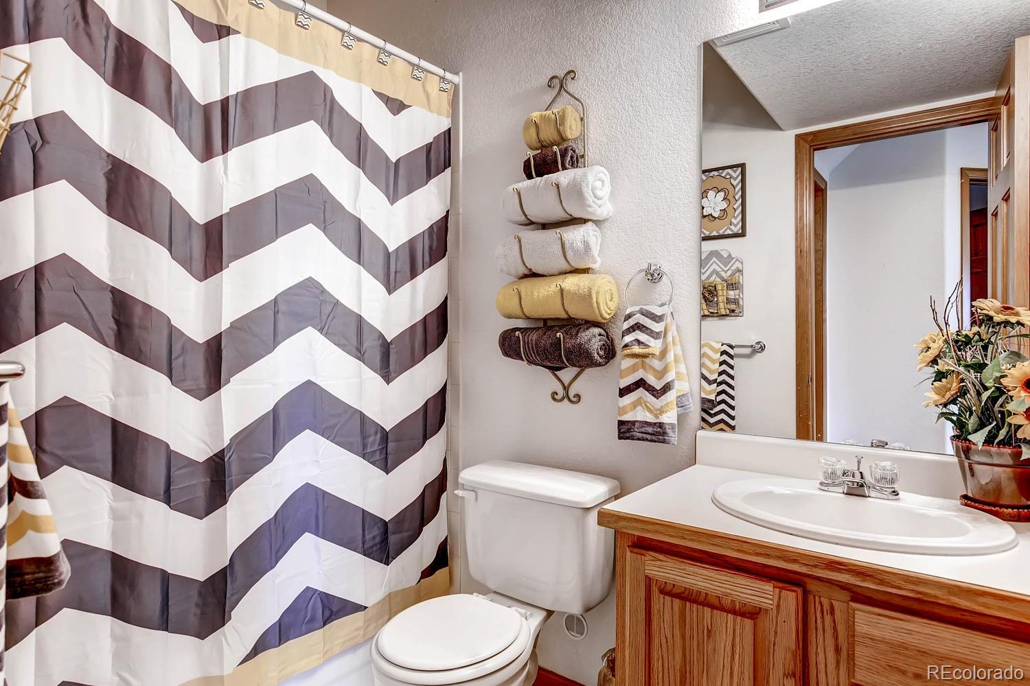 11760 Baca Road Conifer, CO 80433 - Photo 19 of 24 a bathroom with a sink toilet and shower
