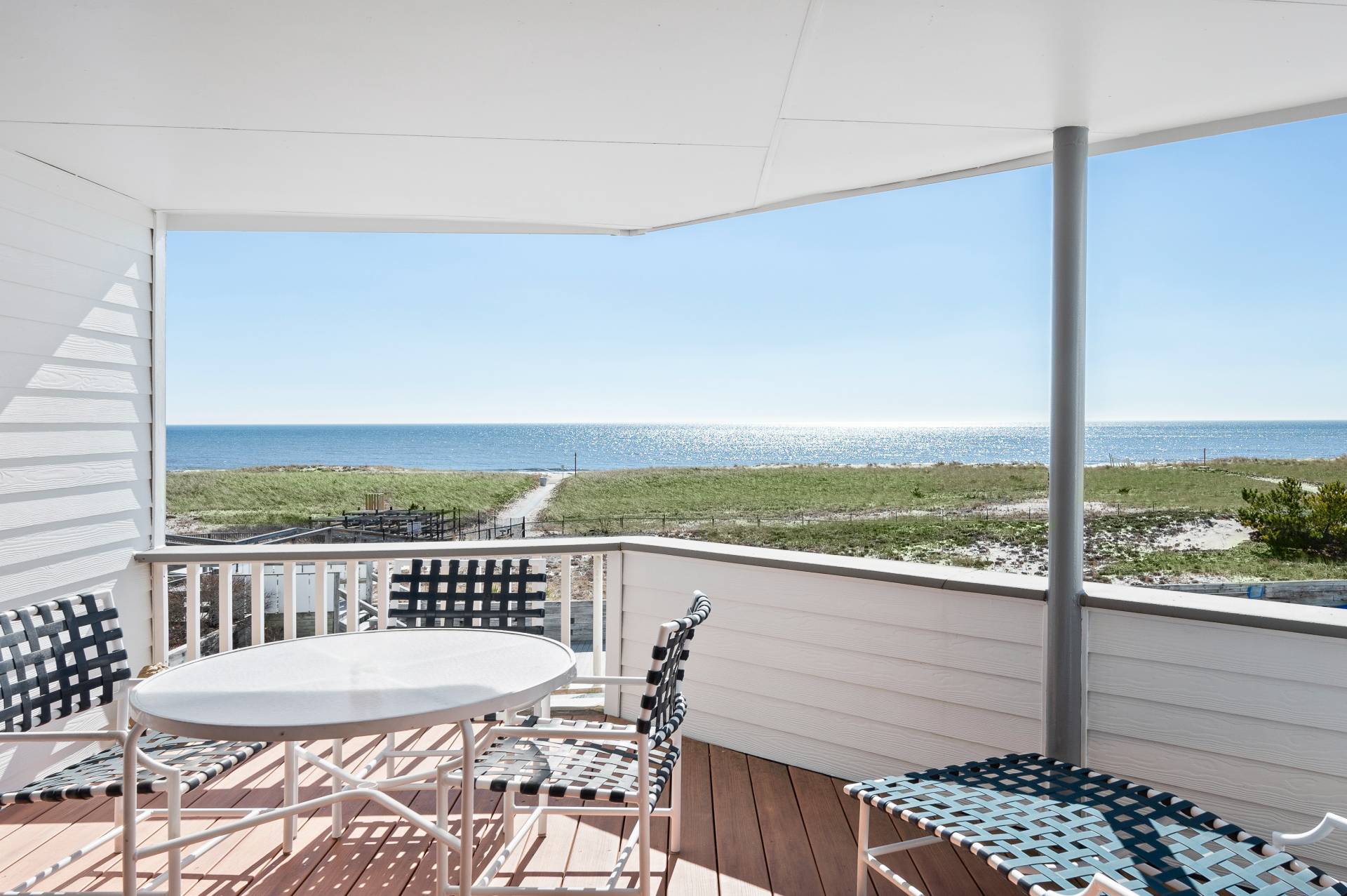 a view of a city from a balcony