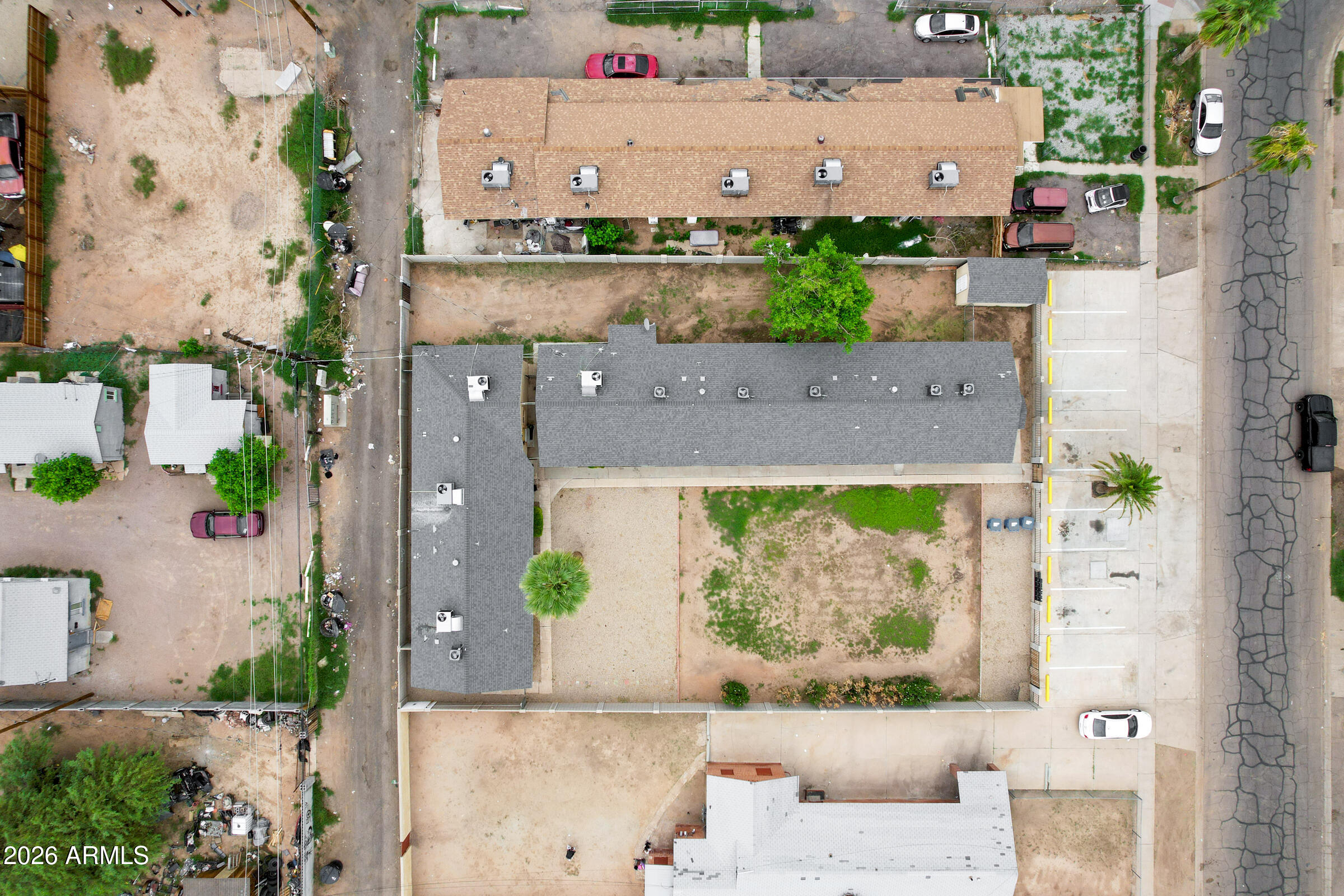 2238 East Taylor Street Phoenix, AZ 85006 - Photo 57 of 57 an aerial view of a house with a yard and a fountain