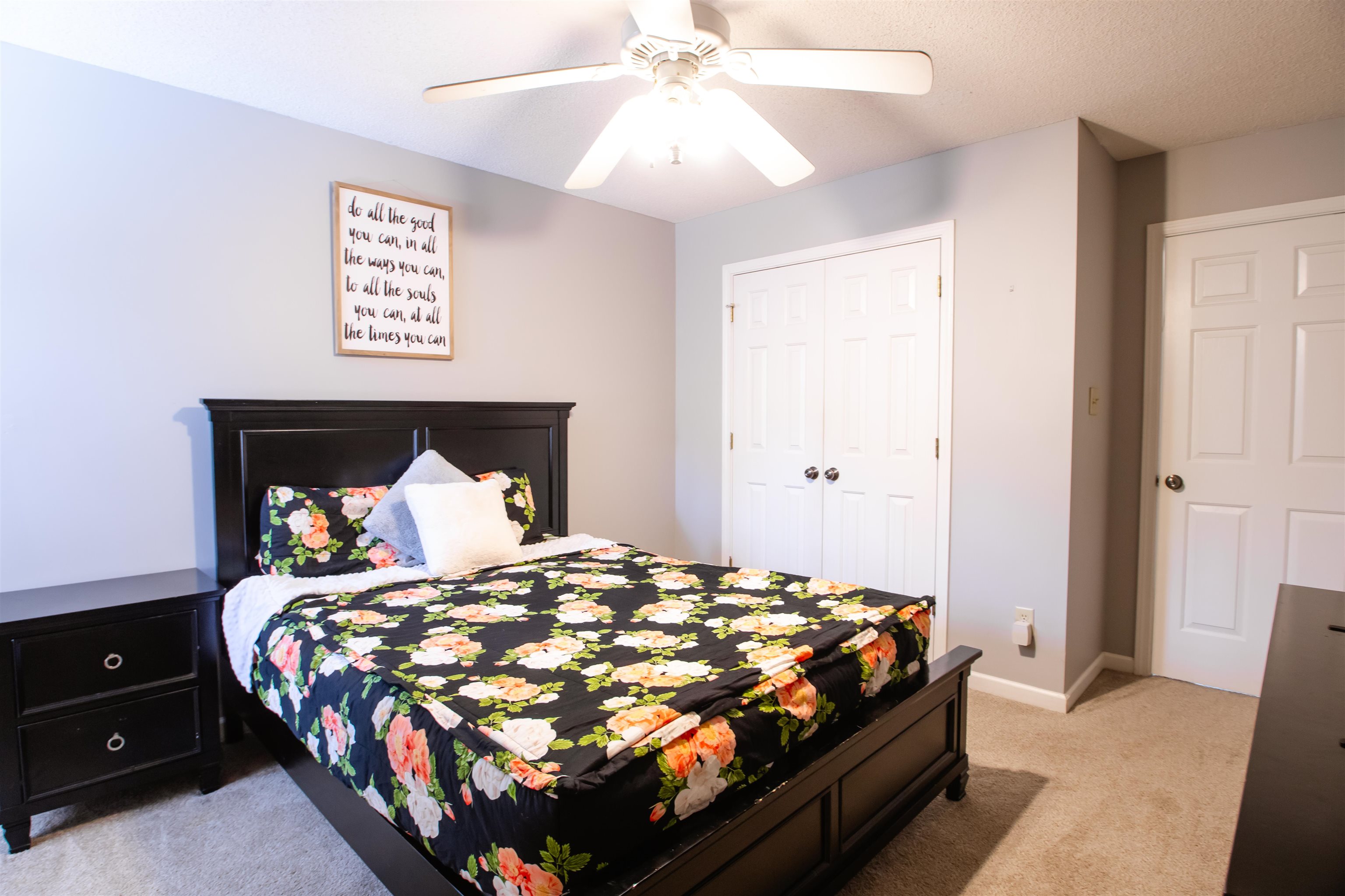 74 Huffman Road Brighton, TN 38011 - Photo 23 of 28 Bedroom with light carpet, ceiling fan, and a closet